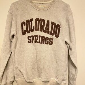 Colorado Springs Beige Crew Neck Sweater